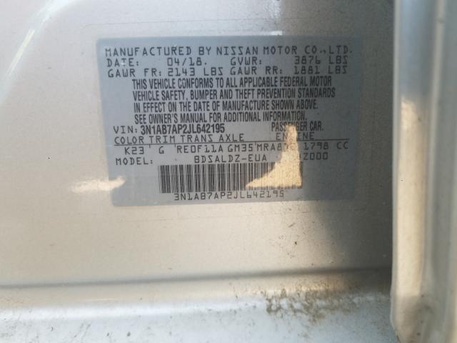 Photo 9 VIN: 3N1AB7AP2JL642195 - NISSAN SENTRA S 