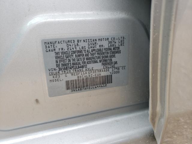 Photo 9 VIN: 3N1AB7AP2JL644612 - NISSAN SENTRA S 