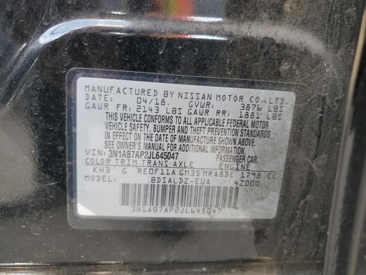 Photo 11 VIN: 3N1AB7AP2JL645047 - NISSAN SENTRA 