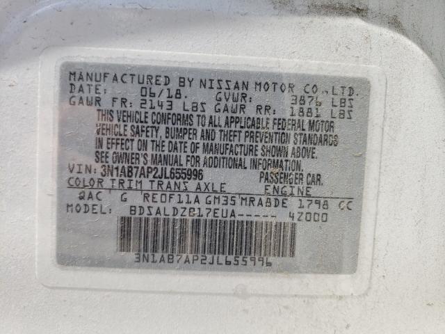 Photo 9 VIN: 3N1AB7AP2JL655996 - NISSAN SENTRA S 