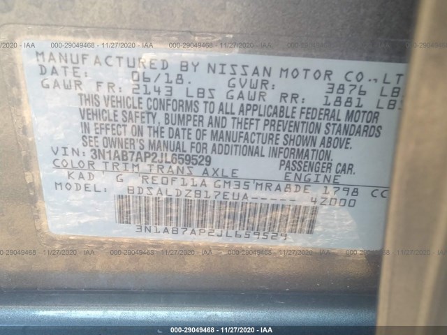 Photo 8 VIN: 3N1AB7AP2JL659529 - NISSAN SENTRA 