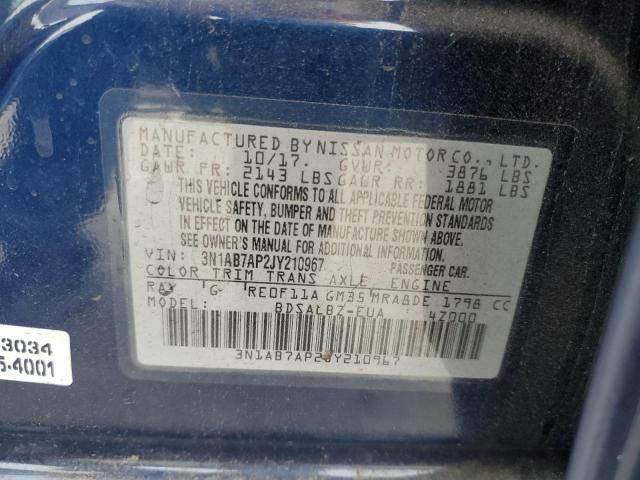 Photo 11 VIN: 3N1AB7AP2JY210967 - NISSAN SENTRA S 