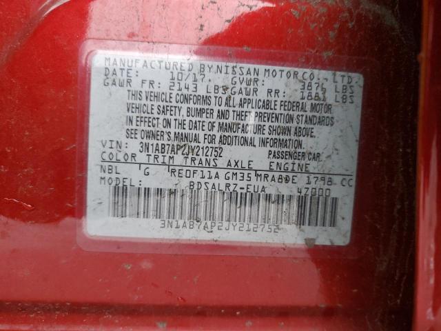 Photo 11 VIN: 3N1AB7AP2JY212752 - NISSAN SENTRA 