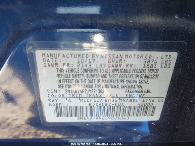 Photo 8 VIN: 3N1AB7AP2JY221063 - NISSAN SENTRA 