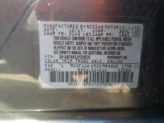 Photo 11 VIN: 3N1AB7AP2JY239076 - NISSAN SENTRA S 