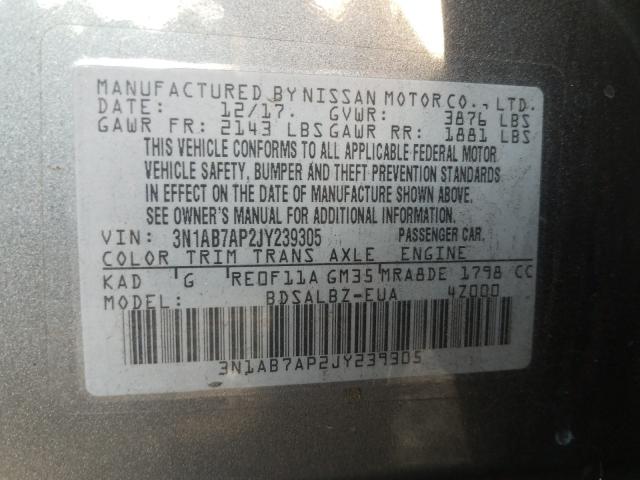 Photo 9 VIN: 3N1AB7AP2JY239305 - NISSAN SENTRA S 