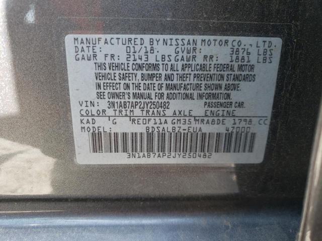 Photo 9 VIN: 3N1AB7AP2JY250482 - NISSAN SENTRA S 