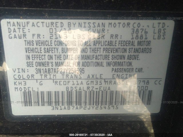 Photo 8 VIN: 3N1AB7AP2JY254595 - NISSAN SENTRA 