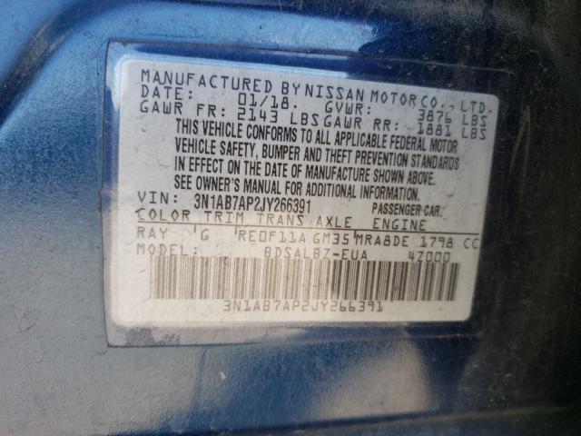 Photo 9 VIN: 3N1AB7AP2JY266391 - NISSAN SENTRA S 