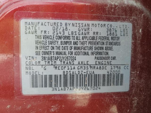 Photo 11 VIN: 3N1AB7AP2JY267024 - NISSAN SENTRA S 