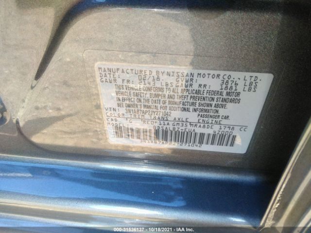 Photo 8 VIN: 3N1AB7AP2JY271042 - NISSAN SENTRA 