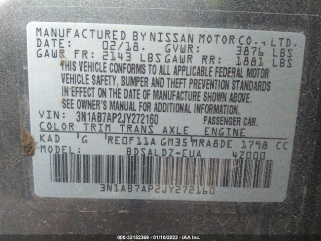 Photo 8 VIN: 3N1AB7AP2JY272160 - NISSAN SENTRA 