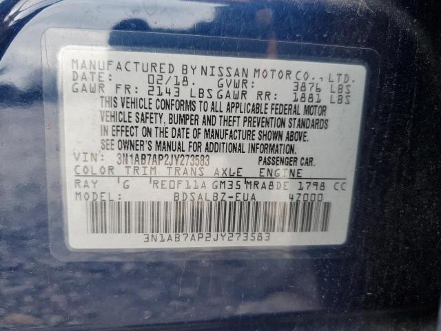 Photo 12 VIN: 3N1AB7AP2JY273583 - NISSAN SENTRA 