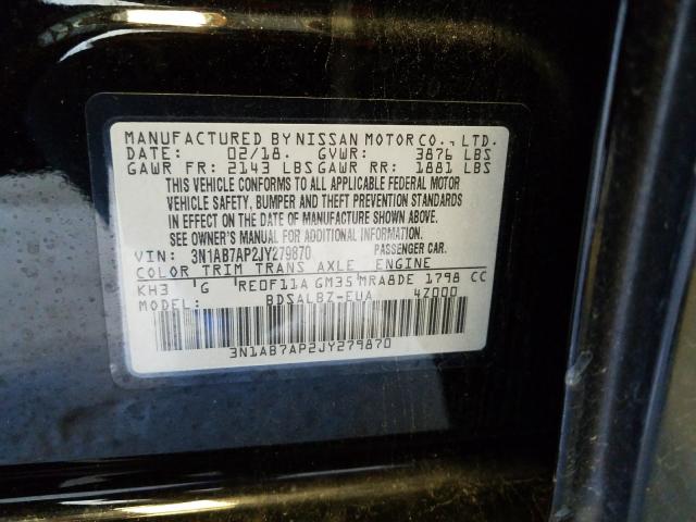 Photo 9 VIN: 3N1AB7AP2JY279870 - NISSAN SENTRA S 