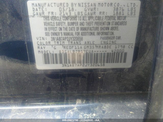 Photo 8 VIN: 3N1AB7AP2JY320658 - NISSAN SENTRA 