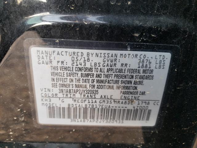 Photo 9 VIN: 3N1AB7AP2JY320935 - NISSAN SENTRA S 