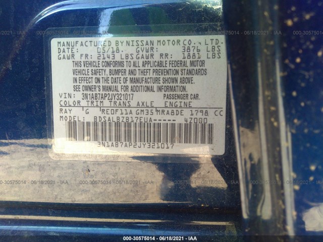 Photo 8 VIN: 3N1AB7AP2JY321017 - NISSAN SENTRA 