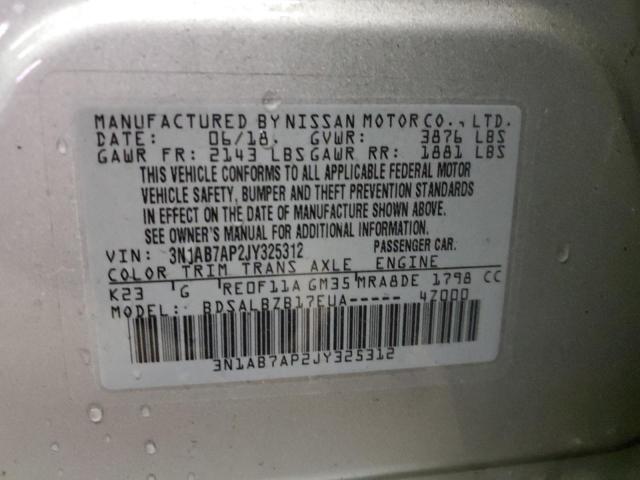 Photo 12 VIN: 3N1AB7AP2JY325312 - NISSAN SENTRA S 