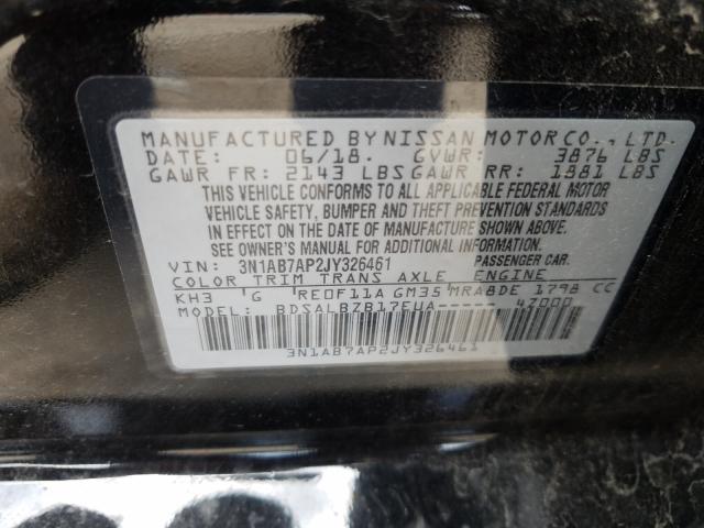 Photo 9 VIN: 3N1AB7AP2JY326461 - NISSAN SENTRA S 