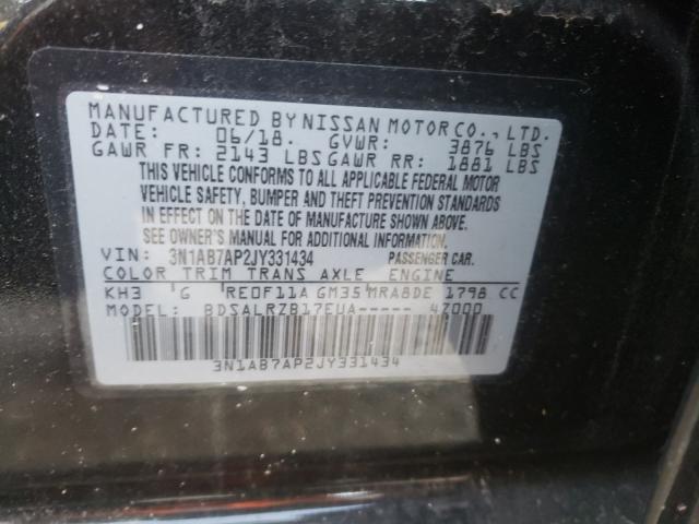 Photo 9 VIN: 3N1AB7AP2JY331434 - NISSAN SENTRA S 