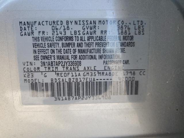 Photo 11 VIN: 3N1AB7AP2JY336908 - NISSAN SENTRA S 