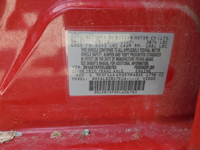 Photo 9 VIN: 3N1AB7AP2KL606783 - NISSAN SENTRA S 