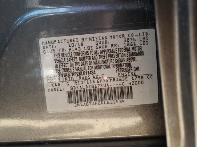 Photo 9 VIN: 3N1AB7AP2KL611434 - NISSAN SENTRA S 