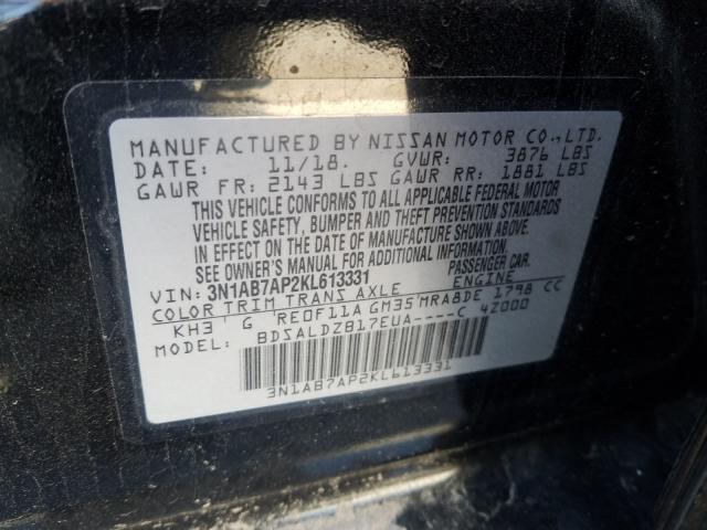 Photo 9 VIN: 3N1AB7AP2KL613331 - NISSAN SENTRA S 