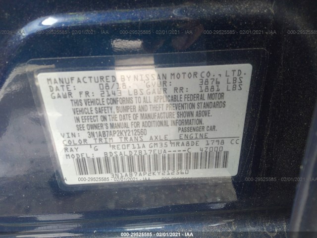 Photo 8 VIN: 3N1AB7AP2KY212560 - NISSAN SENTRA 