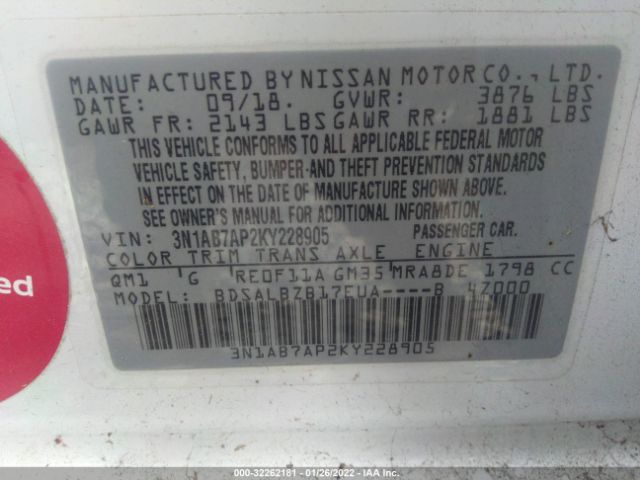 Photo 8 VIN: 3N1AB7AP2KY228905 - NISSAN SENTRA 