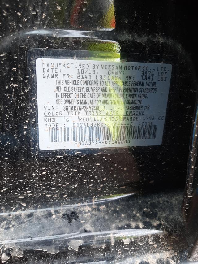 Photo 9 VIN: 3N1AB7AP2KY246000 - NISSAN SENTRA S 