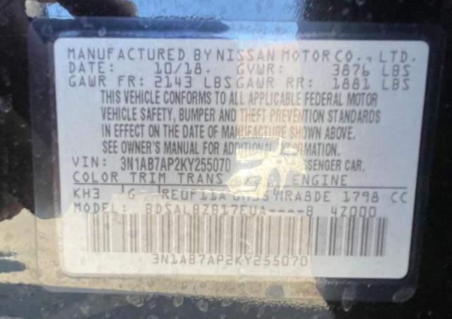 Photo 9 VIN: 3N1AB7AP2KY255070 - NISSAN SENTRA S 