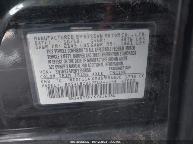 Photo 8 VIN: 3N1AB7AP2KY256056 - NISSAN SENTRA 