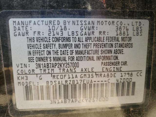 Photo 11 VIN: 3N1AB7AP2KY257000 - NISSAN SENTRA S 