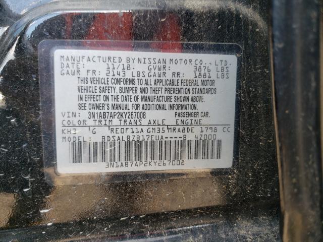 Photo 9 VIN: 3N1AB7AP2KY267008 - NISSAN SENTRA S 