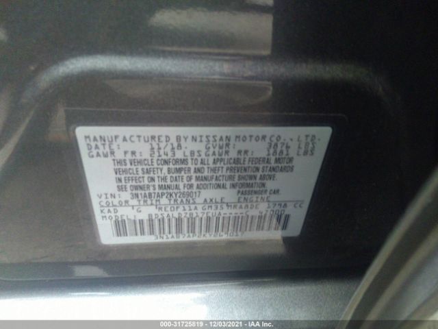 Photo 8 VIN: 3N1AB7AP2KY269017 - NISSAN SENTRA 