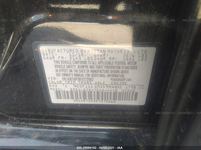 Photo 8 VIN: 3N1AB7AP2KY272662 - NISSAN SENTRA 