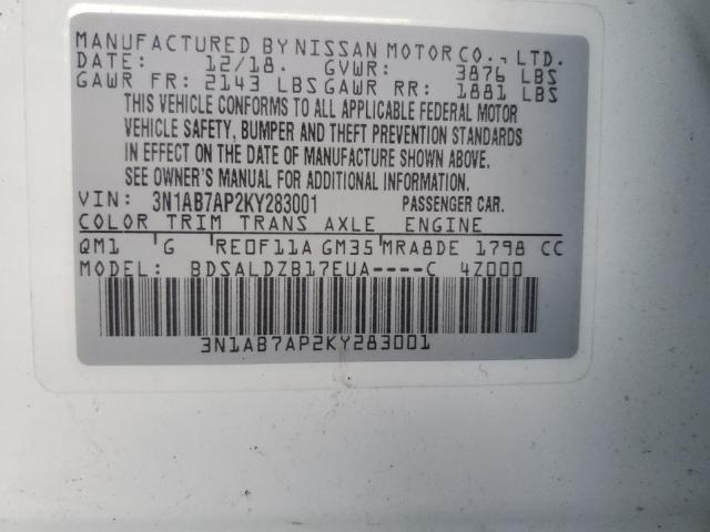 Photo 11 VIN: 3N1AB7AP2KY283001 - NISSAN SENTRA 