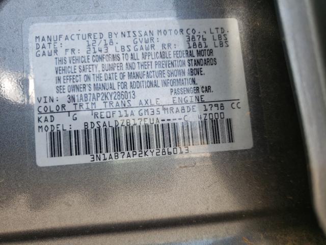 Photo 9 VIN: 3N1AB7AP2KY286013 - NISSAN SENTRA S 