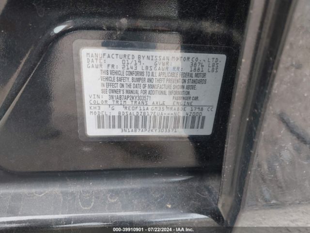 Photo 8 VIN: 3N1AB7AP2KY303571 - NISSAN SENTRA 