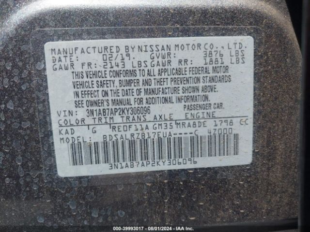 Photo 8 VIN: 3N1AB7AP2KY306096 - NISSAN SENTRA 