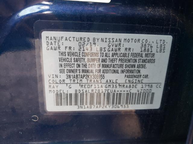 Photo 9 VIN: 3N1AB7AP2KY306955 - NISSAN SENTRA S 