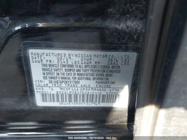 Photo 8 VIN: 3N1AB7AP2KY317969 - NISSAN SENTRA 