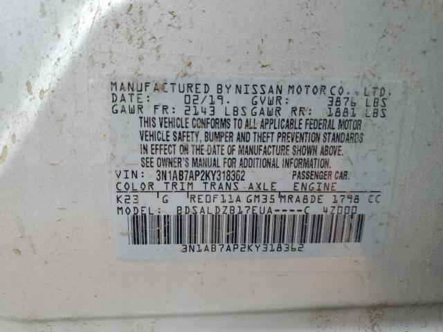 Photo 11 VIN: 3N1AB7AP2KY318362 - NISSAN SENTRA 