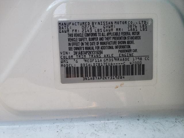 Photo 12 VIN: 3N1AB7AP2KY319284 - NISSAN SENTRA S 