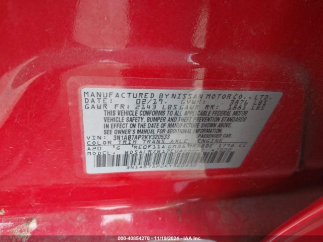 Photo 8 VIN: 3N1AB7AP2KY320533 - NISSAN SENTRA 