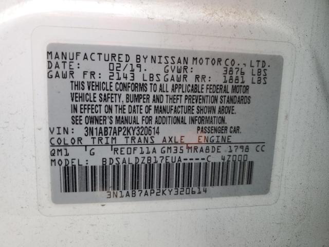 Photo 11 VIN: 3N1AB7AP2KY320614 - NISSAN SENTRA S 