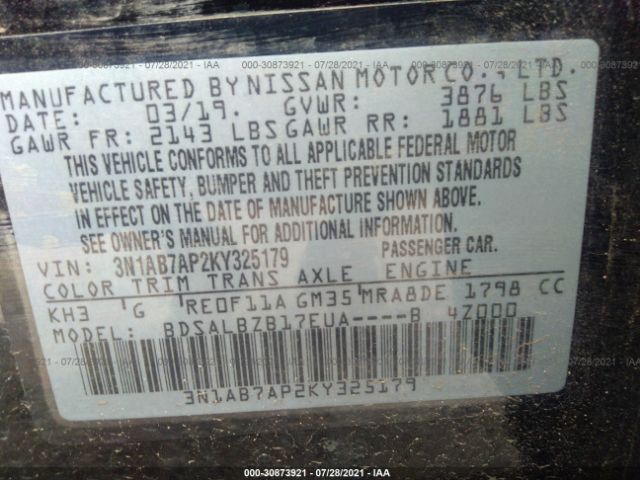 Photo 8 VIN: 3N1AB7AP2KY325179 - NISSAN SENTRA 