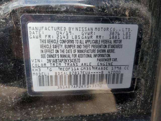 Photo 11 VIN: 3N1AB7AP2KY343570 - NISSAN SENTRA S 