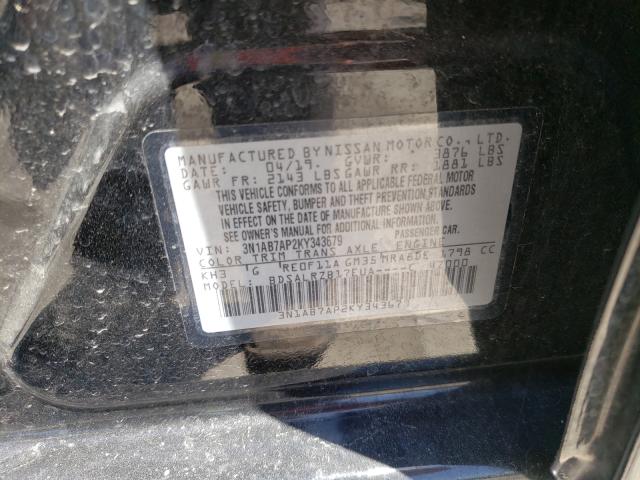 Photo 9 VIN: 3N1AB7AP2KY343679 - NISSAN SENTRA S 